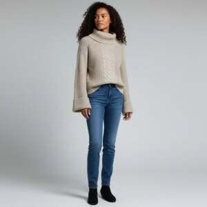 Elegant Off-the-Shoulder Beige Sweater